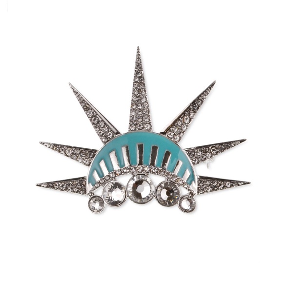 Crystal Statue of Liberty Pin Brooch Silver-Tone nwt - Picture 1 of 1